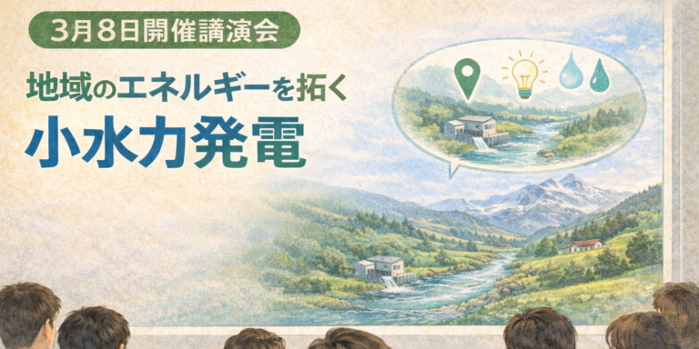 3月8日開催「地域のエネルギーを拓く小水力発電」講演会に登壇します